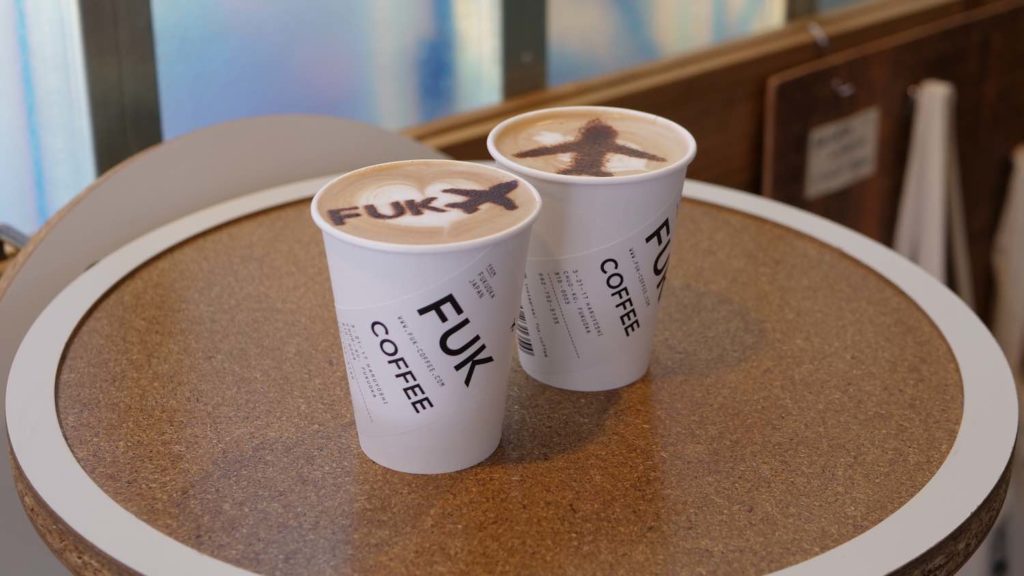 飛行機をデザインしたラテアートがかわいい Fuk Coffee フックコーヒー Lipcy Fukuoka リプシー福岡