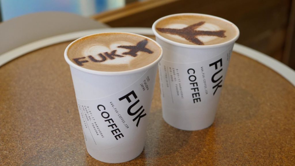 飛行機をデザインしたラテアートがかわいい Fuk Coffee フックコーヒー Lipcy Fukuoka リプシー福岡